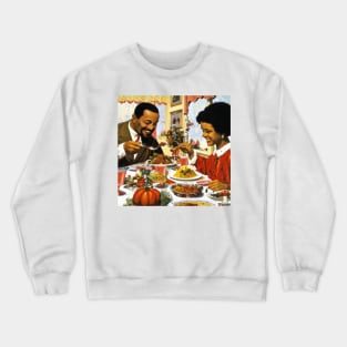 African-American Couple Eating Thanksgiving Dinner Crewneck Sweatshirt